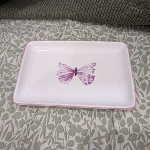 Abbott Whimsical Pink and White Butterfly Decor Accent